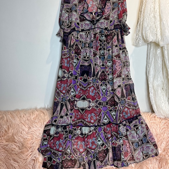 Free People Carmella Geometric Printed Flowy Chiffon Maxi Dress - Picture 5 of 8